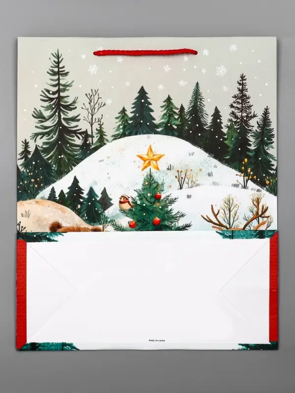 Пакет подарочный новогодний ламинированный, «Зверята наряжают ёлку» , 26×12×32 см Пакет подарочный новогодний ламинированный, «Зверята наряжают ёлку» , 26×12×32 см