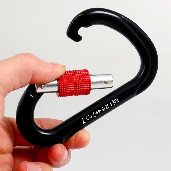 Карабин с муфтой, 11.5 х 7.5 см, 25 КN, микс Карабин с муфтой, 11.5 х 7.5 см, 25 КN, микс