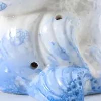 Сувенир керамика свет "Черепаха в кораллах" бело-синий 8х11,5х14 см