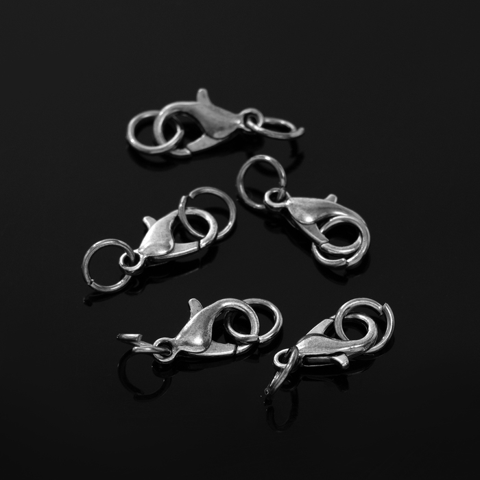 Замок-карабин 10 мм, 5 шт., воронёная сталь Замок-карабин 10 мм, 5 шт., воронёная сталь