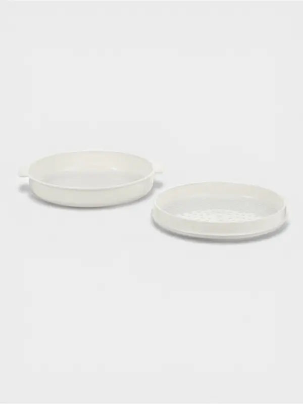 Пароварка для СВЧ-печи BEROSSI &laquo;Экспресс&raquo;, 23&times;25.8&times;11.4 см, пластик, слоновая кость