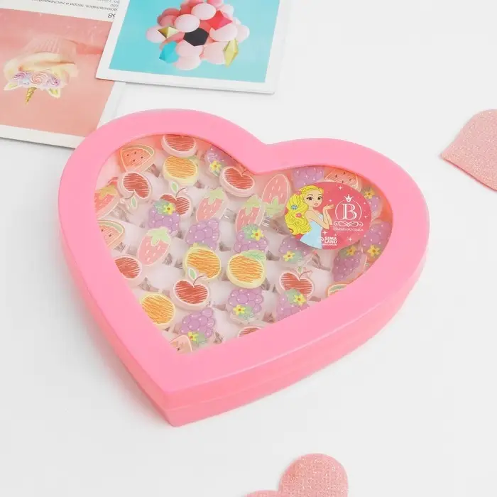 Кольцо детское «Выбражулька» нарисованные фрукты, форма МИКС, цветное, безразмерное Кольцо детское «Выбражулька» нарисованные фрукты, форма МИКС, цветное, безразмерное