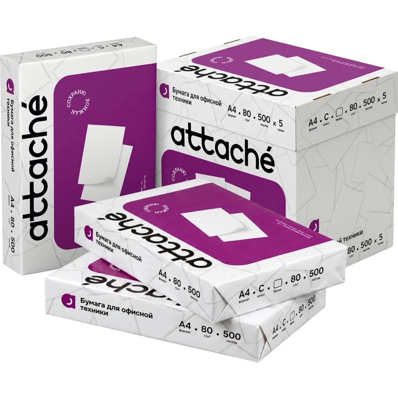Бумага Attache (А4, марка С, 80 г/кв.м, 500 л)