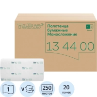 Полотенца бумажные д/диспенсеров Tellus ZZсл 1сл Н3/НТ3 250л 20шт/уп_134400