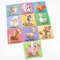 Пазл деревянный "Половинки - животные" PZL-80