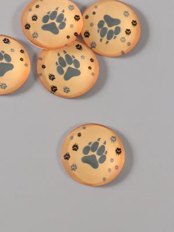 Кабошон стекло для творчества Кабошон стекло для творчества "Круг. Следы волка" 3х3 см