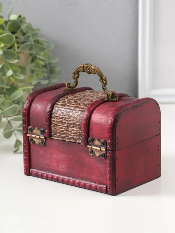 Шкатулка для украшений &laquo;Сундук. Абрэмо&raquo;, дерево, 9&times;13&times;9.5 см