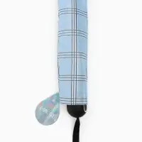 Зонт мех R47/55 8сп 4сл эпонж В/У УФ КЛЕТКА прямая ручка с/рез голубой пакет