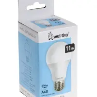 Лампа светодиодная Smartbuy, E27, A60, 11 Вт, 6000 К, свечение холодное белое