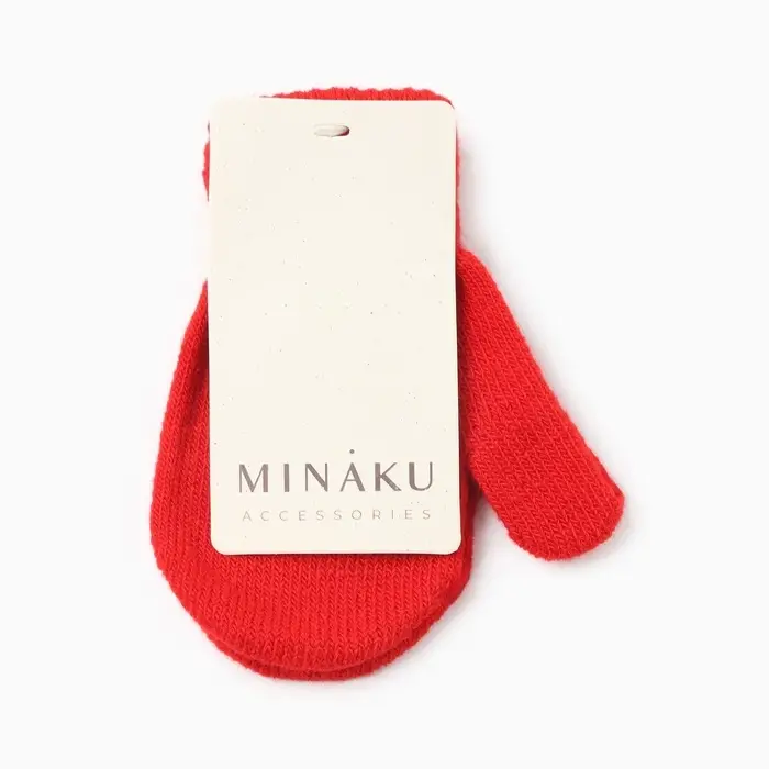 Варежки детские MINAKU, цвет красный, 12 см