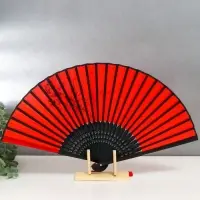 Веер бамбук, текстиль h=23 см "Веточка сакуры" красный, с кисточкой Веер бамбук, текстиль h=23 см "Веточка сакуры" красный, с кисточкой