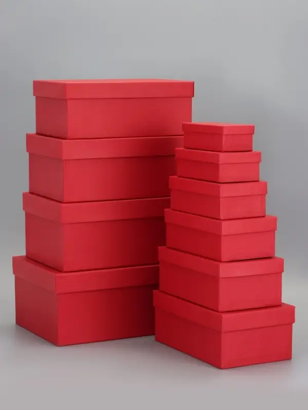 Набор подарочных коробок 10 в 1 &laquo;Красный&raquo; 30&times;19&times;12 - 12&times;6.5&times;4 см