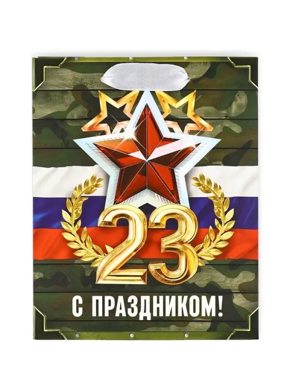 Пакет подарочный ламинированный &laquo;23 февраля&raquo;, S 12&times;15&times;5.5 см