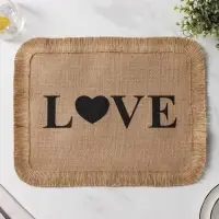 Салфетка сервировочная на стол Доляна &laquo;Любовь&raquo;, 40&times;30 см, бежевая