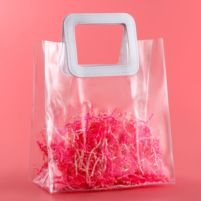 Пакет подарочный из ПВХ, белый, 25 x 28 x 15 см Пакет подарочный из ПВХ, белый, 25 x 28 x 15 см