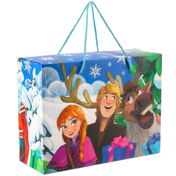 Новый год. Пакет-коробка  Новый год. Пакет-коробка "С Новым Годом!" 15х40х30 см, Холодное Сердце