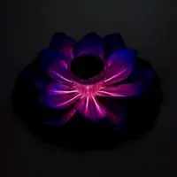 Садовая фигура - фонарь &laquo;Лотос&raquo;, 28&times;28&times;9 см, для водоёмов, фиолетовая