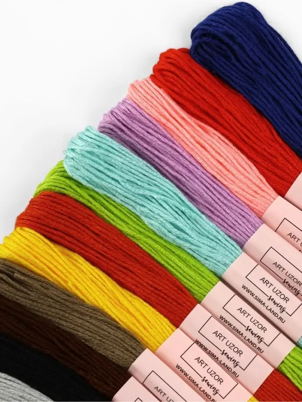 Нитки мулине, №3/4, 8&plusmn;1 м, набор 24 шт., разноцветные