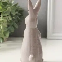 Сувенир керамика "Зайка с пасхальным яичком" серый 5,5х6,2х15 см