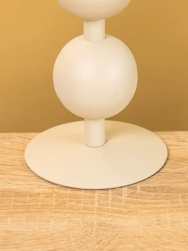 Подсвечник на 1 свечу текстурный  Подсвечник на 1 свечу текстурный "Фисташковый" с 2 сферами 8,5х8,5х18 см