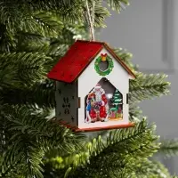 Подвеска световая &laquo;Дом Деда Мороза&raquo;, 7&times;6&times;8 см, 1 LED, от батареек AG10&times;3, свечение тёплое белое