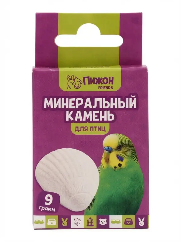 Минеральный камень &laquo;Пижон&raquo; для птиц, ракушка, 9 г
