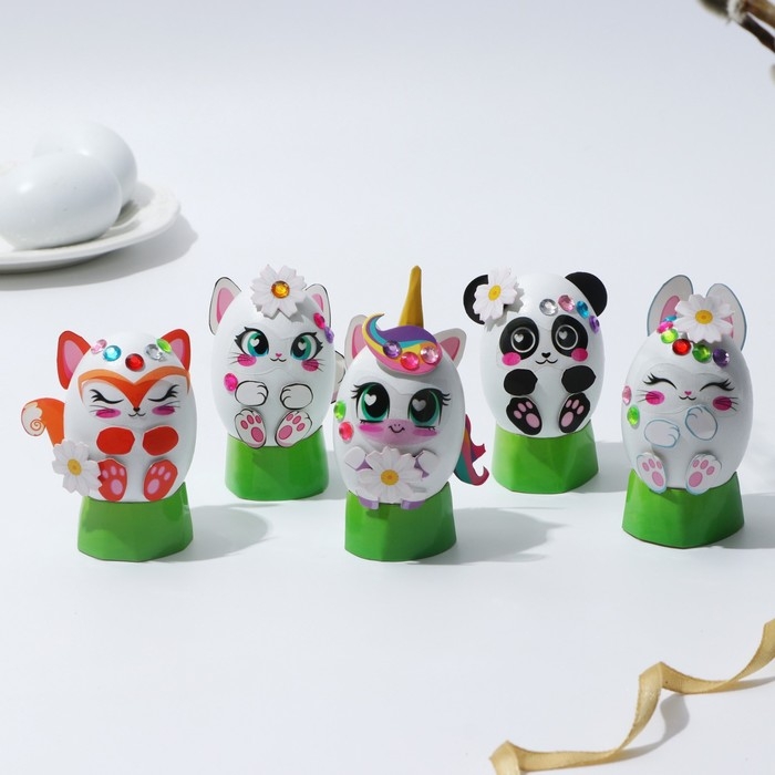 Набор для украшения яиц на подложке &laquo;Зверята&raquo; на пасху, 13 х 10 см