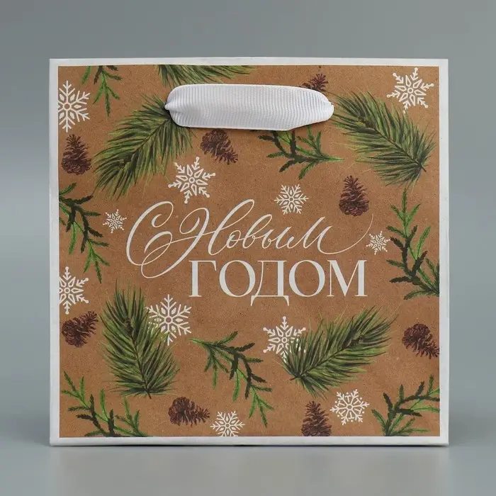 Пакет подарочный новогодний крафтовый квадратный «Сказка», 14 х 14 х 9 см Пакет подарочный новогодний крафтовый квадратный «Сказка», 14 х 14 х 9 см