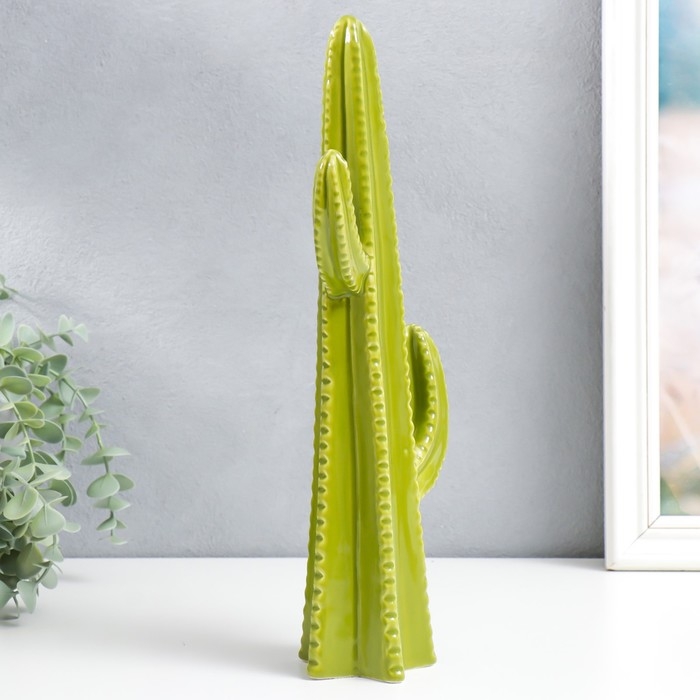 Сувенир керамика  Сувенир керамика "Кактус Цереус" зелёный 6,3х12,5х34,5 см