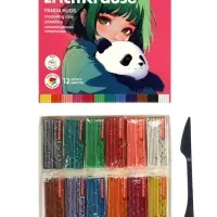 Пластилин 12 цветов ErichKrause Panda Hugs, со стеком