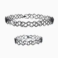 Набор 2 предмета: чокер, браслет &laquo;Классика&raquo;, чёрный, 30 см