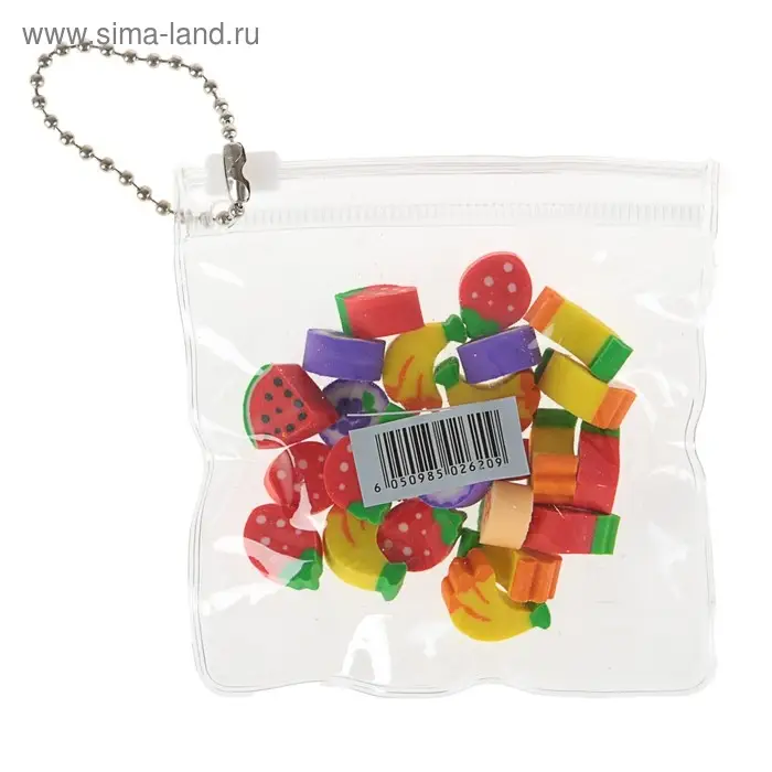 Набор ластиков фигурных 24 штуки, в пакете на зип-молнии, МИКС Набор ластиков фигурных 24 штуки, в пакете на зип-молнии, МИКС