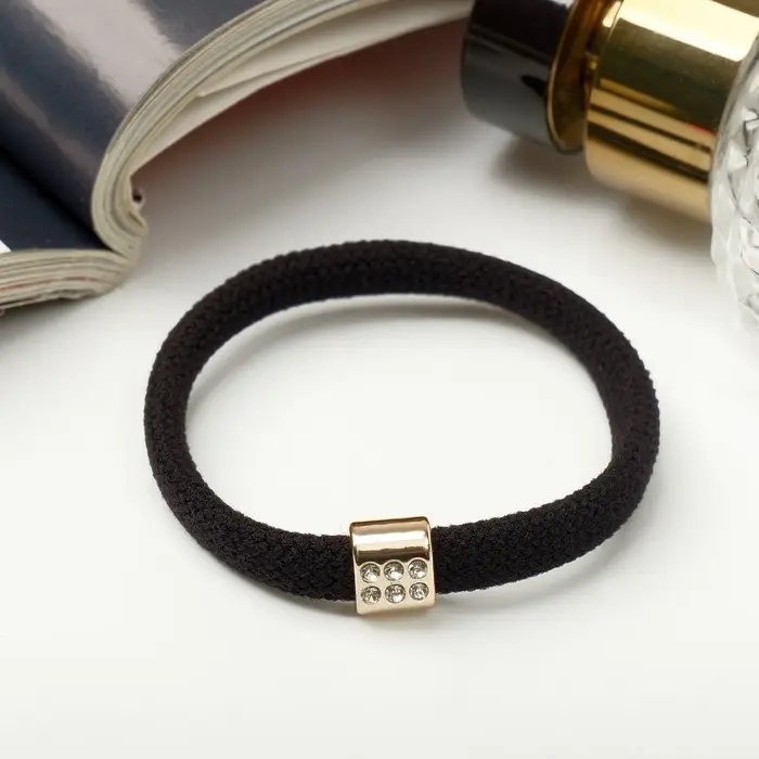 Резинка для волос Резинка для волос "Палермо" квадрат, 6 см, чёрный