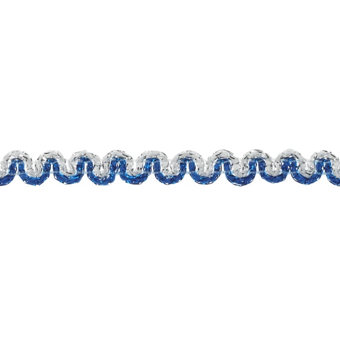 Тесьма Волна сине-серебряная ширина 0,8 см, по 25 м Тесьма Волна сине-серебряная ширина 0,8 см, по 25 м