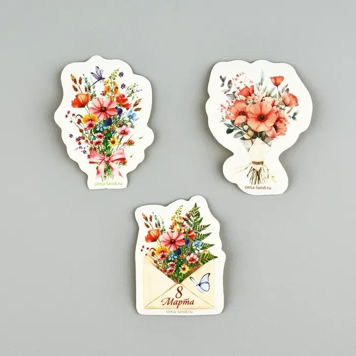 Набор стикеров «8 марта», 5 х 5 см Набор стикеров «8 марта», 5 х 5 см