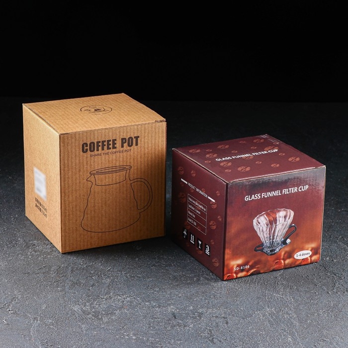 Пуровер стеклянный для заваривания кофе «Арабика», 600 мл Пуровер стеклянный для заваривания кофе «Арабика», 600 мл