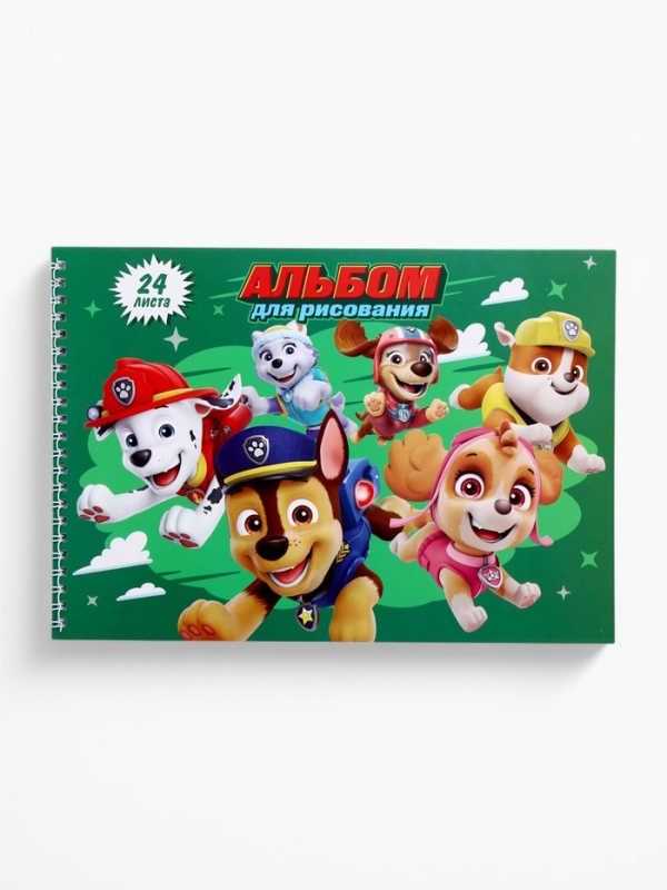 Альбом для рисования на гребне, А4, 24 листа, Paw Patrol Альбом для рисования на гребне, А4, 24 листа, Paw Patrol