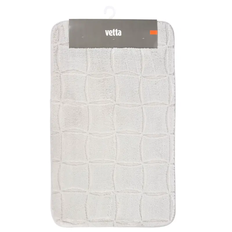 Коврик для ванной тм VETTA Рикард, вельвет, губка 0,8 см, полиэстер, 50х80 см, серый