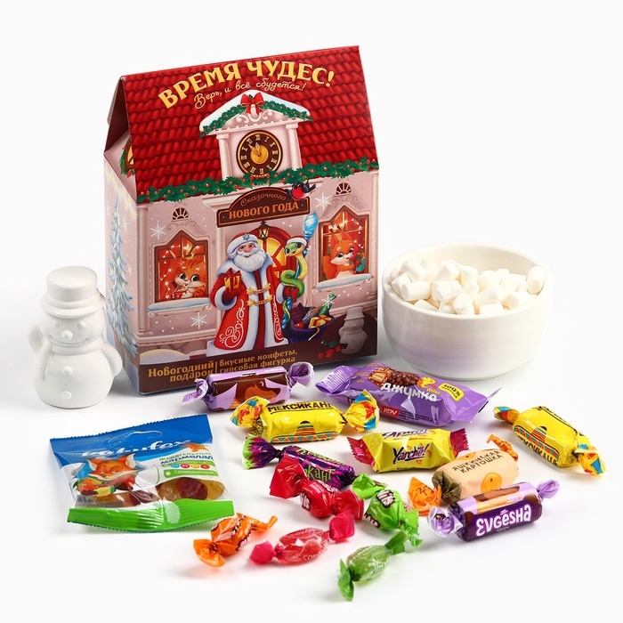 Сладкий детский подарок «Время чудес»: шоколадные конфеты с гипсовой фигуркой, 500 г. Сладкий детский подарок «Время чудес»: шоколадные конфеты с гипсовой фигуркой, 500 г.