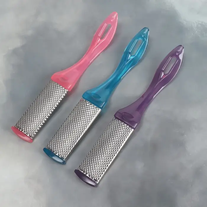 Пилка для пяток, металлическая/наждачная, двусторонняя, 17 см, МИКС