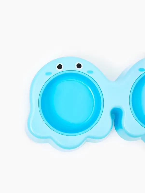 Миска пластиковая двойная "Приведение" 2 х 160 мл, голубая