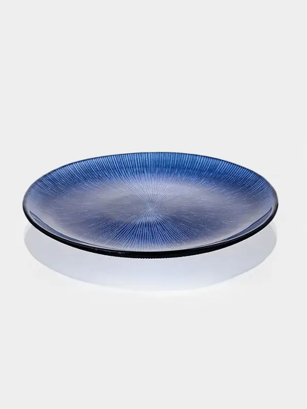 Тарелка Magistro Cross, d=21 см, стекло, синяя