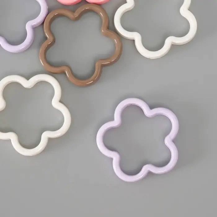 Бусина для творчества пластик  Бусина для творчества пластик "Цветок" МИКС 4,2х4,2х0,6 см