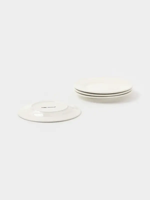 Тарелки десертные Доляна White Label, набор 4 шт., d=15 см, утолщенный край, фарфор, белые