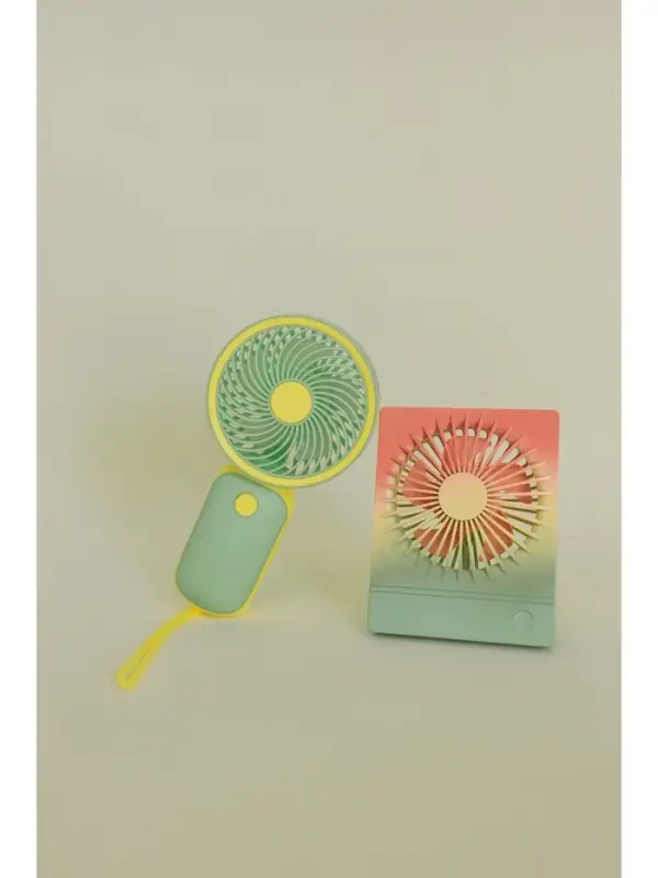 Вентилятор ручной YM88151, мини, осевой, 250 мАч, 1 режим, кабель для зарядки, зелёный