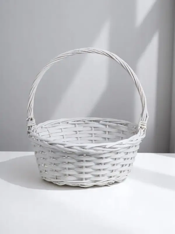 Набор корзин плетёных, круглые 3 шт. L:d=35 высота 12 см, высота с ручкой 38 см, дно 38 см