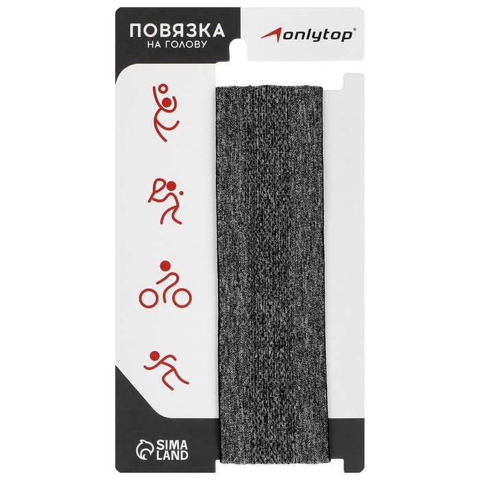 Повязка на голову ONLYTOP, цвет серый Повязка на голову ONLYTOP, цвет серый