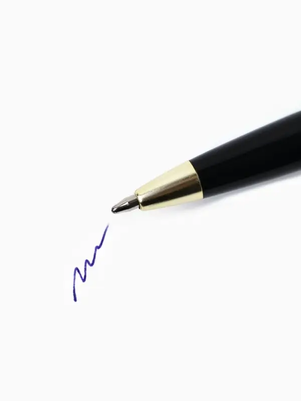 Ручка шариковая, синяя паста, 1 мм, пластик, автоматическая, с фигурным клипом &laquo;С днём учителя&raquo;