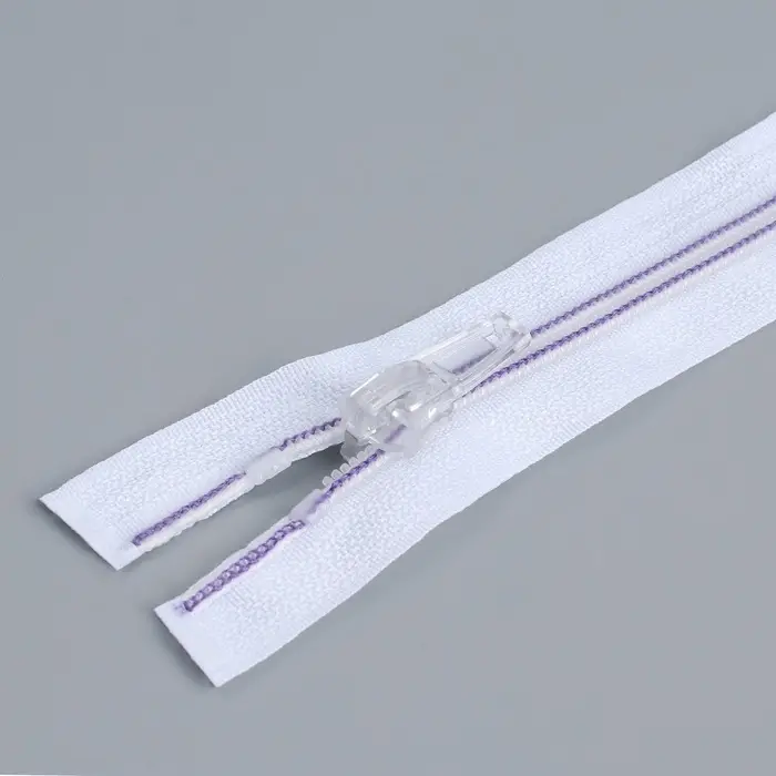 Молния «Спираль», №5, разъёмная, замок автомат, 50 см, белая, сиреневая Молния «Спираль», №5, разъёмная, замок автомат, 50 см, белая, сиреневая