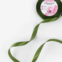 Лента атласная, 12 мм &times; 23&plusmn;1 м, насыщенно-зелёный №113
